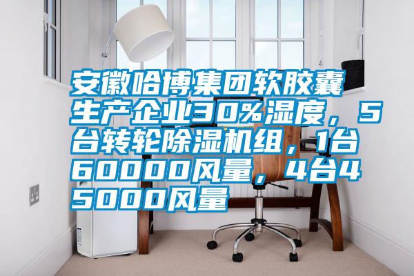 安徽哈博集團軟膠囊生產企業(yè)30%濕度，5臺轉輪除濕機組，1臺60000風量，4臺45000風量