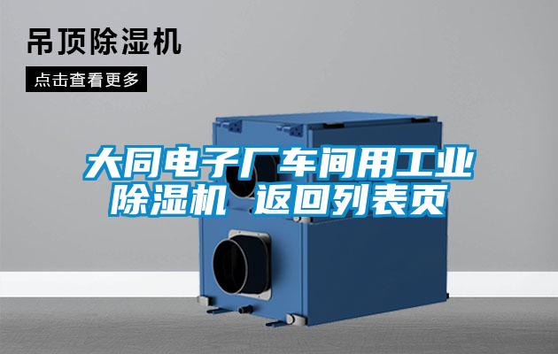 大同電子廠車間用工業(yè)除濕機 返回列表頁